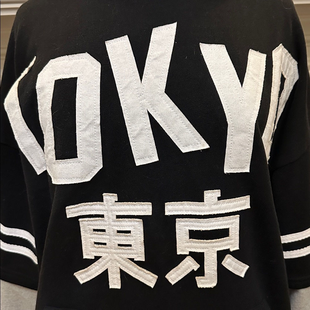 “Jkjgaj” Black, White & Gray Fully Appliquéd Tokyo Hoodie - Picture 2 of 4